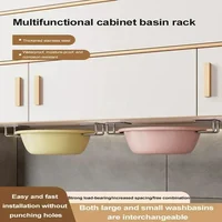 Porte-éponge pour évier de cuisine, étagère d'évier en acier inoxydable, supports adhésifs, égouttoir, support de séchage, crochet mural, accessoires, organisateur de rangement 3