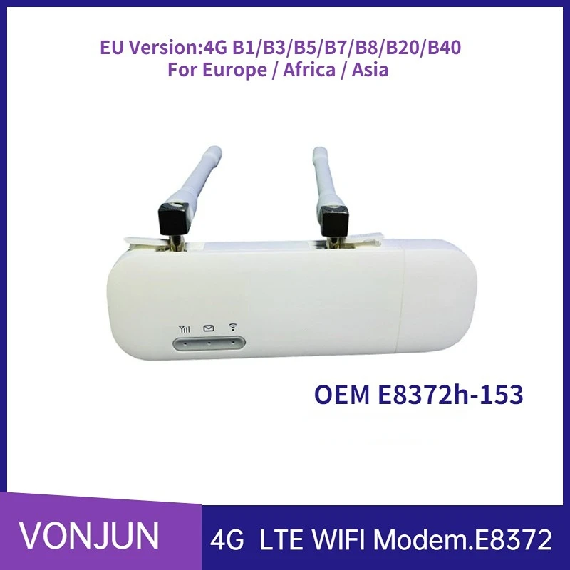 Desbloqueado Oem E8372h153 E8372h517 Lte Wingle 4g Sim Cartão Roteador sem Fio E8372 Mais Antena