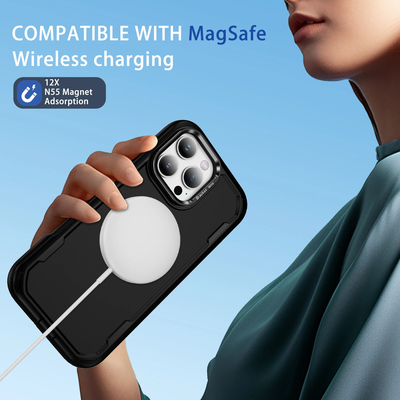 Magnetic Shockproof Full Body Camera Protective Case with MagSafe Compatibility