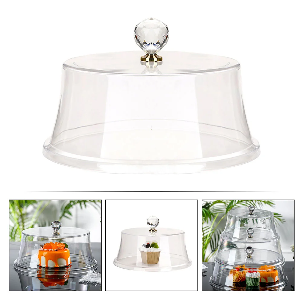 Frcolor Cover Microwave Cake Cover Glass Dome Stand Fly Dessert