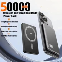 500000mAh Portable Magnetic Wireless Power Bank PD  Fast Charging Thin Battery Display For MagSafe  IPhone Samsung Huawei 2026