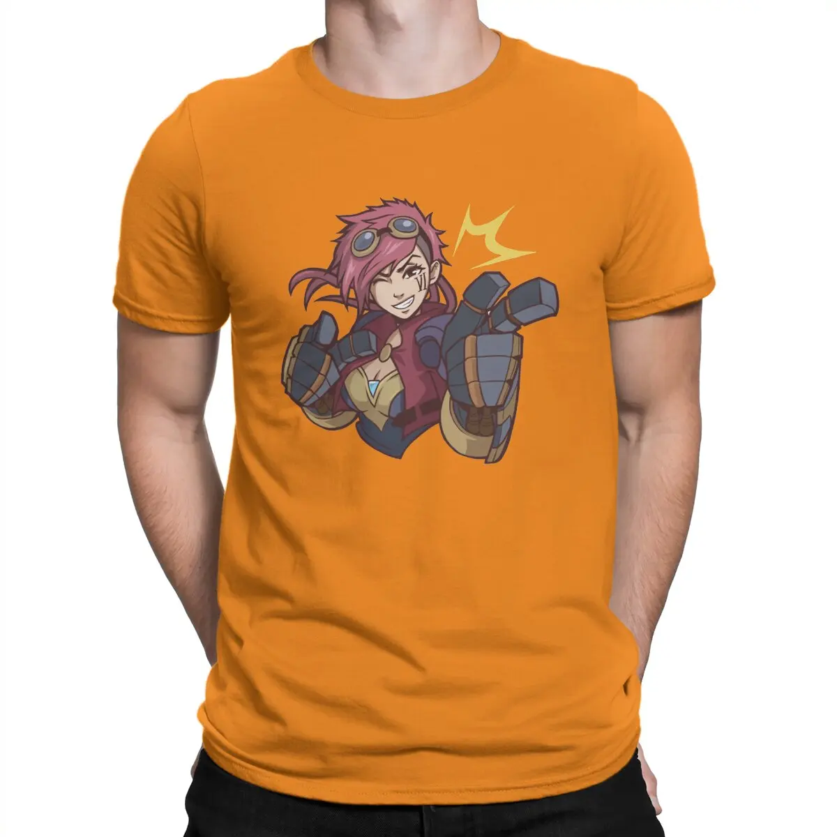 thumbnail image 1 of Camisetas Humor Vi para hombre, cuello redondo, algodón puro, camiseta Arcane League of Legends LOL Game, camiseta de manga corta, ropa de regalo, 1 of 7