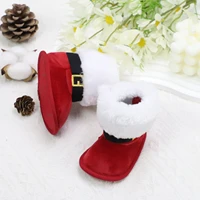 Baby toddler shoes, Christmas style, cute plush heart boots, warm and non-slip, suitable for holiday & party outfits, winter models 3