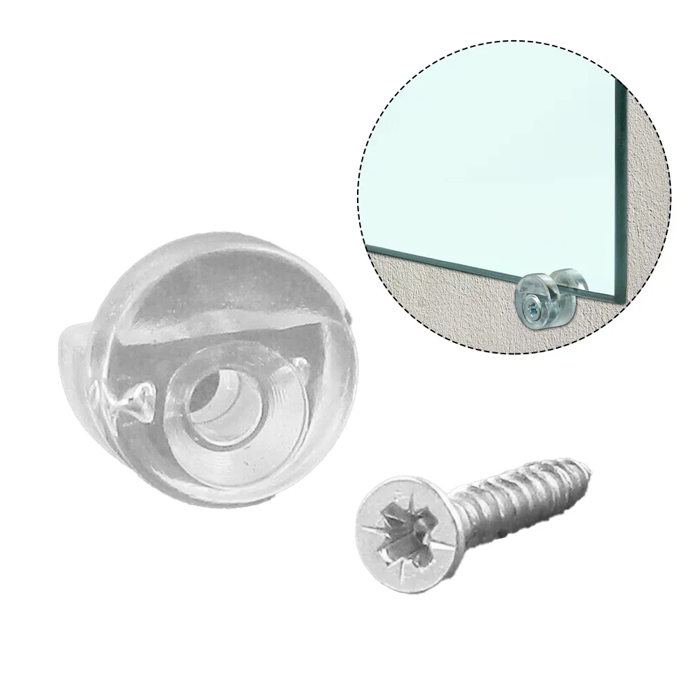 Description Picture 2 of item4pcs Mirror Holder Clips Bathroom Mirror Hinger Fixed Accessories Glass Plastic Wall Bracket Clamp Glass Wall Hanging Fixing Kit