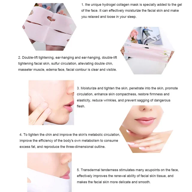 20-1pcs Facial Lifting Mask V Shape Face Firming Slimming Mask Chin Cheek Lift Up Bandage Anti Aging Wrinkle Remover Skin Care