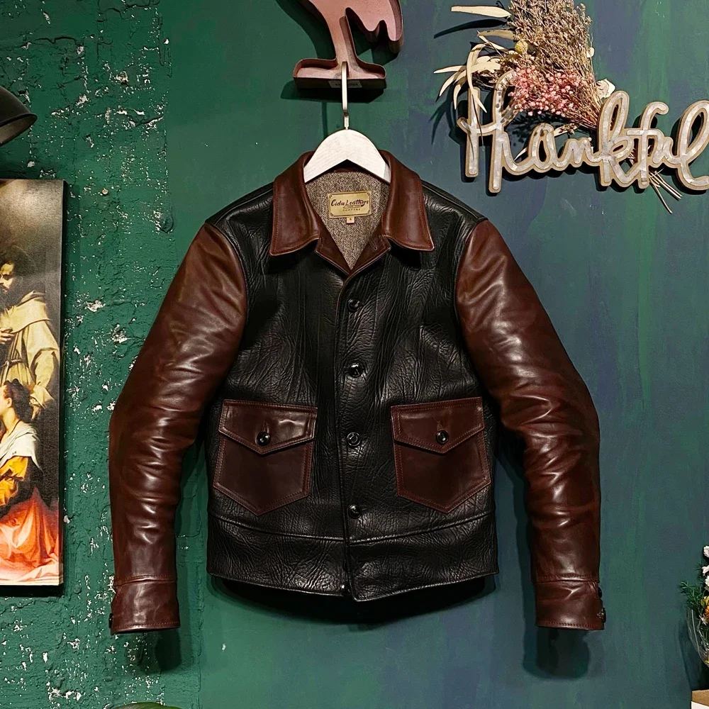 

Tailor Brando Genuine J-129 Super High Quality New Zealand Batik Horse Leather + Bison Leather 1920 Classic Vintage Jacket