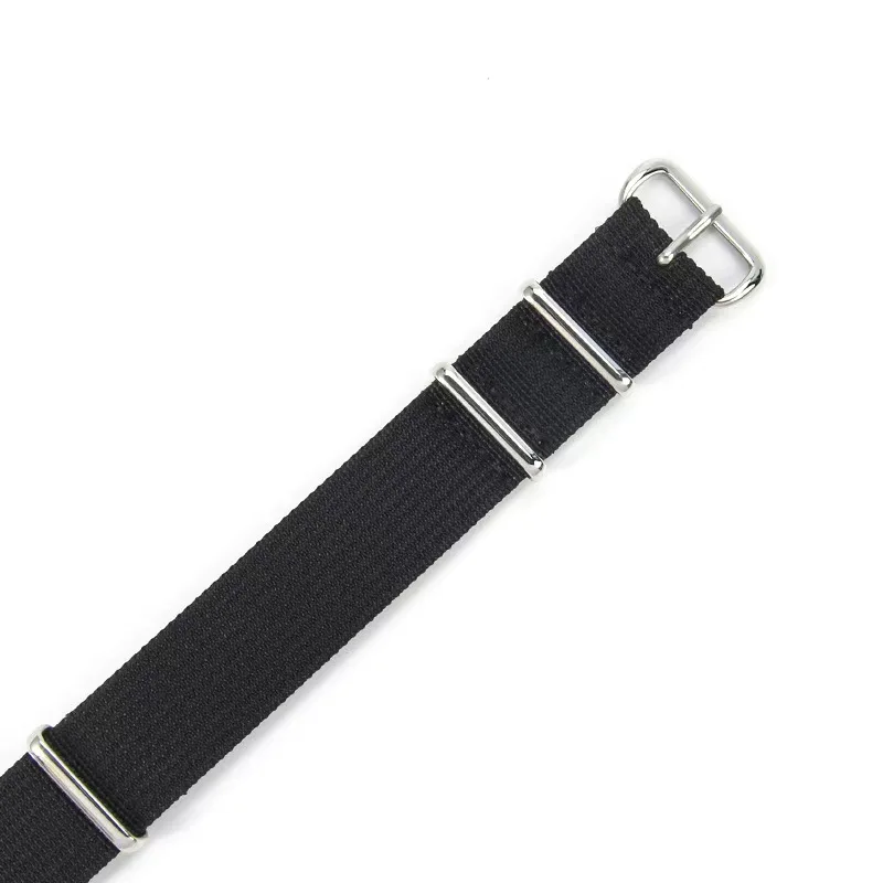 Nylon Watch Strap with Lockstitch Border, 20mm/22mm, NATO Style Bracelet