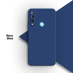 Matte Soft Candy Color Silicone Phone Case with Lens Protection for Honor 9X Pro Russia (Navy Blue)