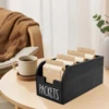 Wood Tea Bag Storage Box Versatile Sugar Packet Spice Pouches Divider Coffee Capsule Sorting Holder Tea Bag Organizer Home Decor 1