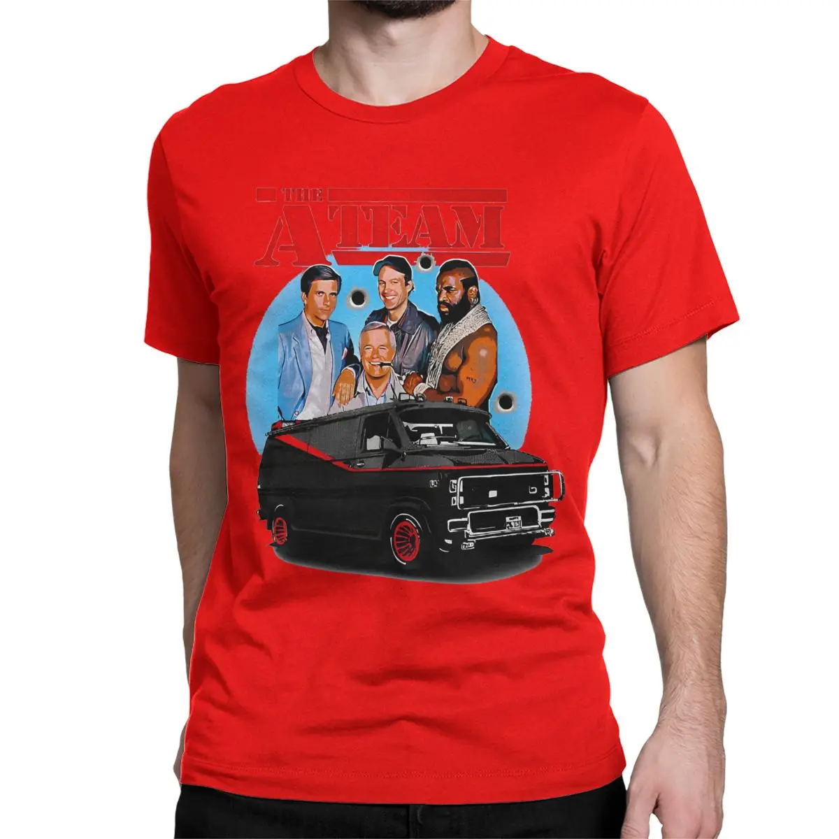 thumbnail image 1 of Camiseta novedosa de All-risk Agency The A-Team para hombre y mujer, cuello redondo, algodón puro, manga corta, tallas grandes, 1 of 7