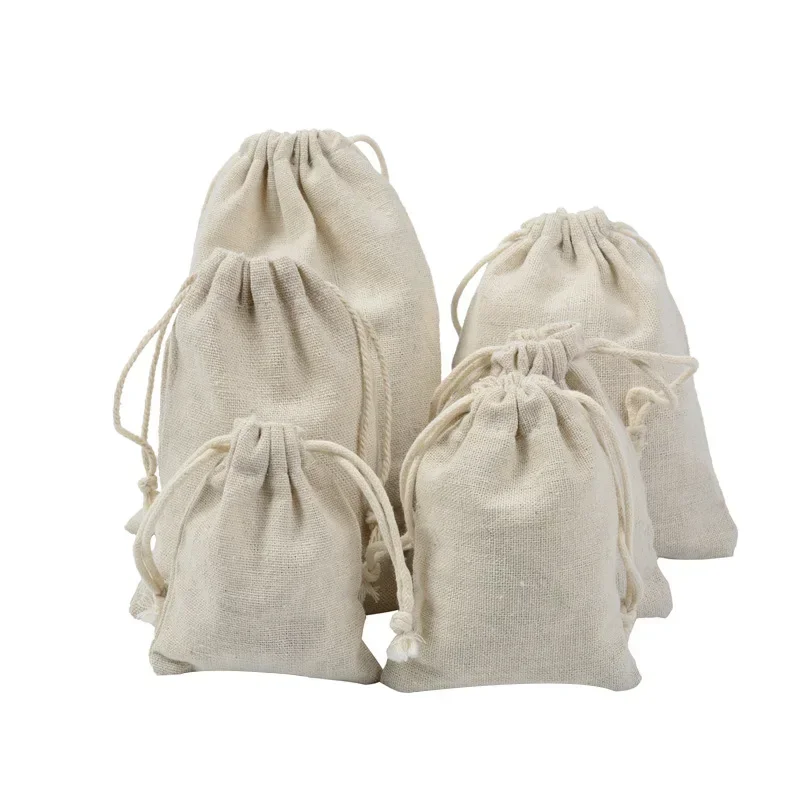 1pcs Reusable Cotton Drawstring Shopping Bag Women Men Travel Shopper Tote Storage Bags