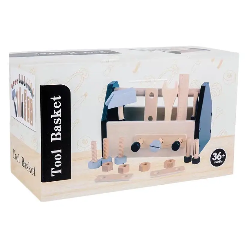 Creative Kids Tool Box Toy Wooden Pretend Game Puzzle Disassembly Set Simulation Multifunctional Repair Carpenter Tool Boy Gifts