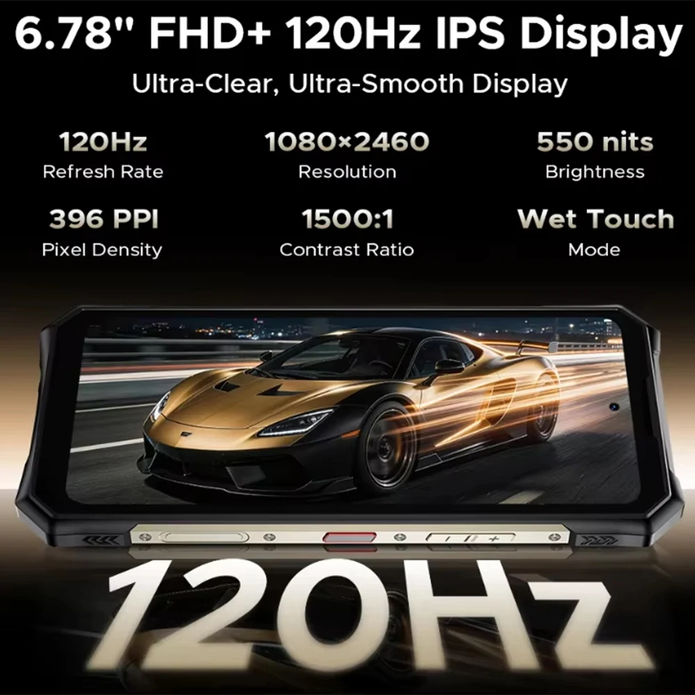 Version globale du DOOGEE S300 Plus 5G, téléphone robuste 6,78" avec intelligence artificielle Gemini, éclairage LED, processeur Dimensity 8300, 48 Go + 1 To, batterie 11 000 mAh, smartphone Android 16