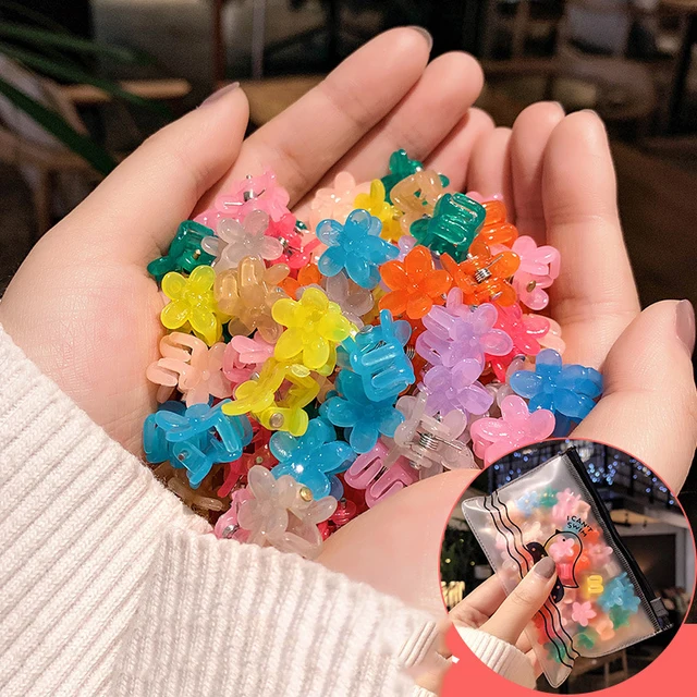 10 pcs Children's Headband Headwear Heart Hair Korean Version Cartoon Girl Rubber Band Sweet Cute Hair Tie Hair Accessories 50 pcs Flower