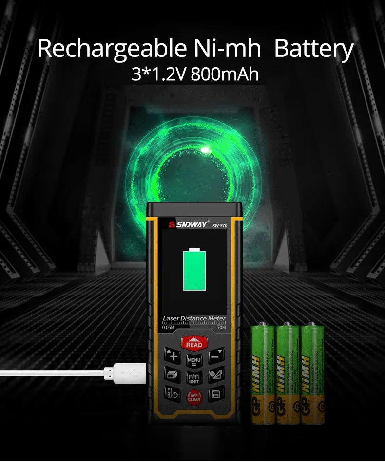 SNDWAY 80m 120m Laser Distance Meter Tape measure Digital Camera Function Laser
