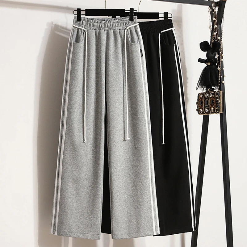 

MEXZT Fashion Harajuku Hip Hop Sweatpants Women Fall High Waist Elastic Wide Leg Pants Korean Streetwear Women Loose Y2k Pants