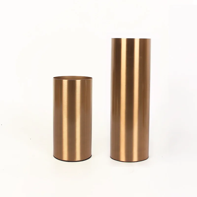 Gold Plated Cylinder Vase Desk Decoration Crafts Minimalist Vases Flowers Pots Decorative Flower Arrangement Modern Home Decor 6
