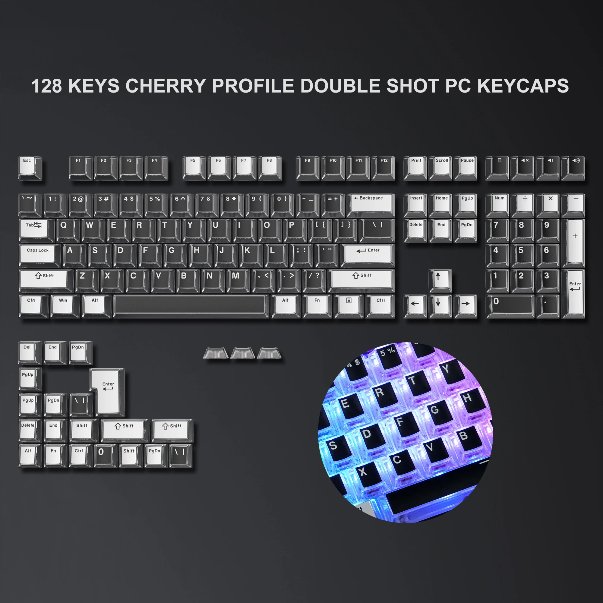 Comprar Teclas PBT de doble disparo, 134 teclas Sakura, teclas  personalizadas, tinte, subiluminación lateral, retroiluminación, teclas  para teclado mecánico MX Switch