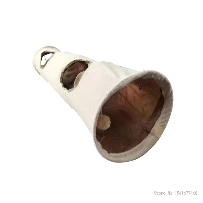 Oxford Cloth Collapsible Cat Tunnel, Plush Pet Tunnel, Drill Hole, Rolling Ground, Chinchilla Toy, Cat Escape, 1Pc