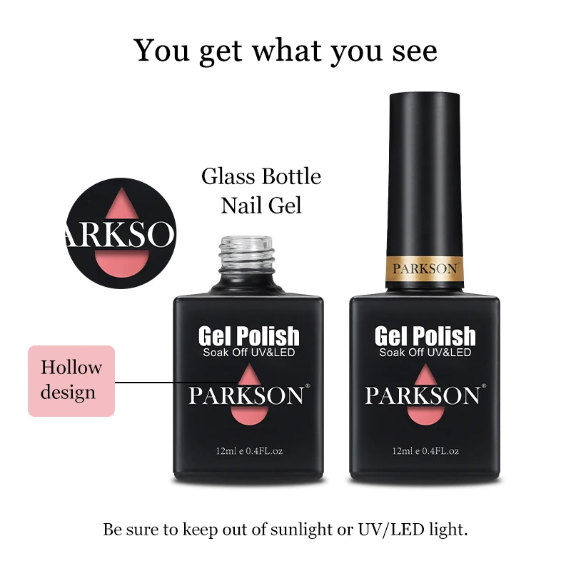 Parkson Nail Gel Polish Long Lasting Glass Bottle Gel Varnish Hybrid Varnishes Matt Top Orange Red Soak Off LED UV Manicure Art