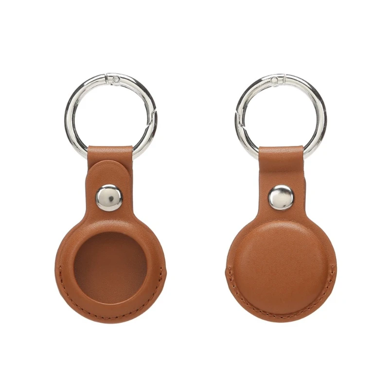 Elegant PU Leather Waterproof Keyring with Metal Pendant