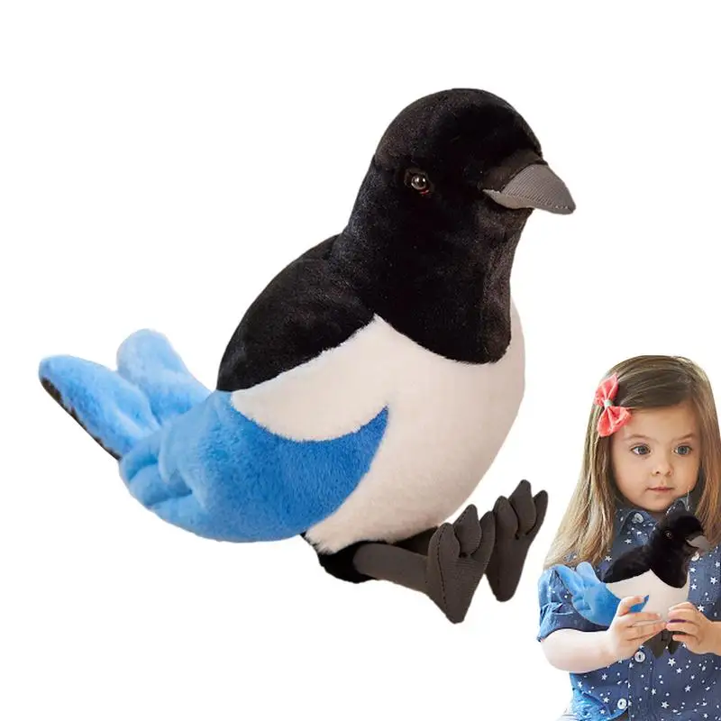 

Soft Magpie Plush Toy Simulation Magpie Bird Soft Plushies Toy Soft Snuggly Playtime Companions Gift Desktop Companions Guardian