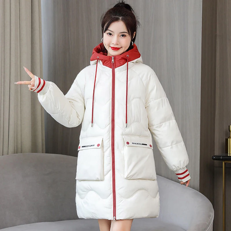 Down Cotton Jacket Women's Parkas 2023 New Winter Hooden Cotton Padded Coat Korean Loose Warm thicken Coat windproof  Outwear