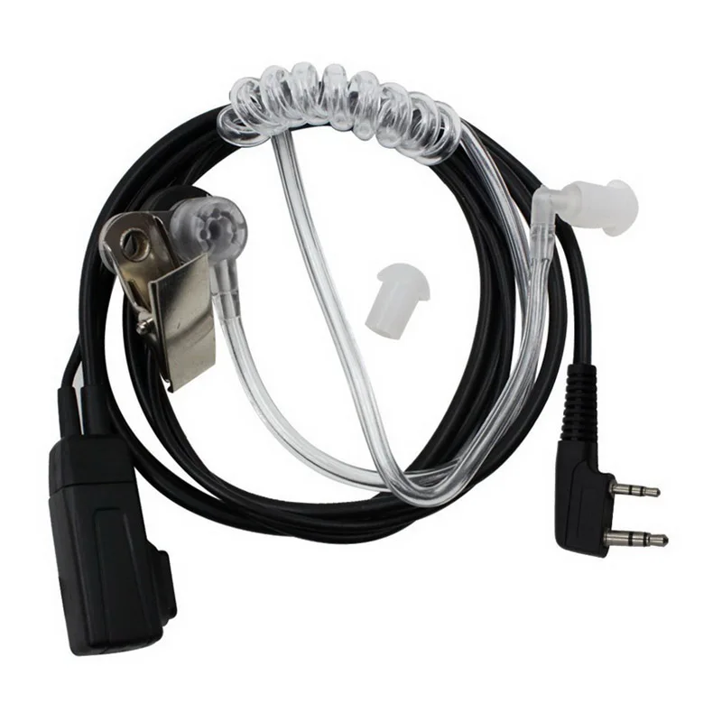 

New Arrival 2 Pin PTT MIC Headset Covert Acoustic Tube In-ear Earpiece For Kenwood HYT WEIERWEI TK Motorola Baofeng UV-5R Radio