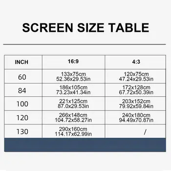 Foldable Projector Screen 16:9 Anti-Crease Projector Screen 4K HD 60-130 Inch Portable Movie Screen For Home Cinema Theater 6