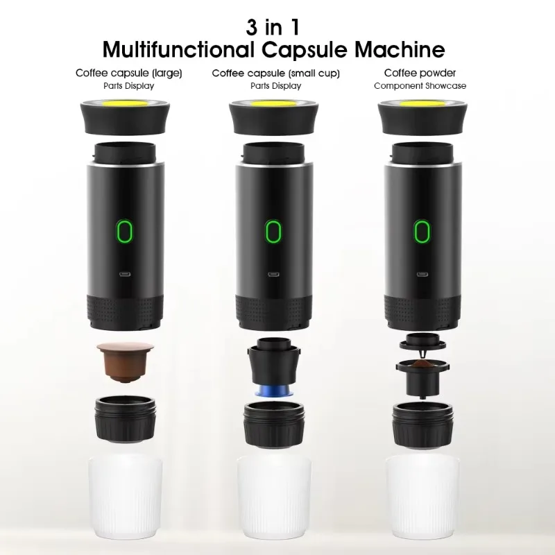 3-in-1 Portable Capsule Coffee Maker Wireless Heating Electric Espresso Coffee Maker For Car Home Travel Camping Maker espresso coffee maker capsule coffee maker