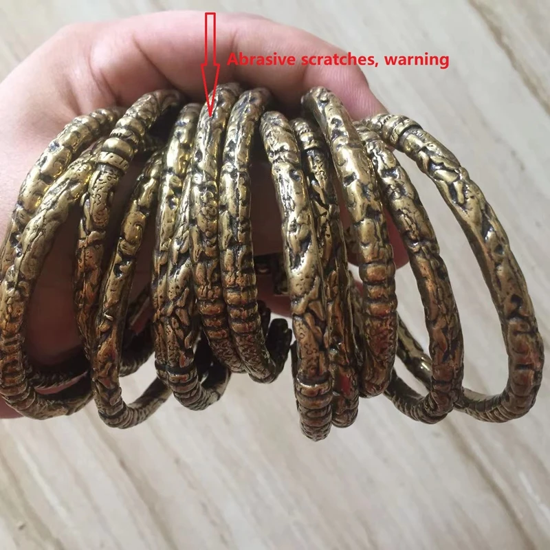 Punk Brass Dragon Bangles Bracelet for Men Jewelry Fashion Accessories Retro Solid Copper Unique Animal Cuff Bracelets for Women