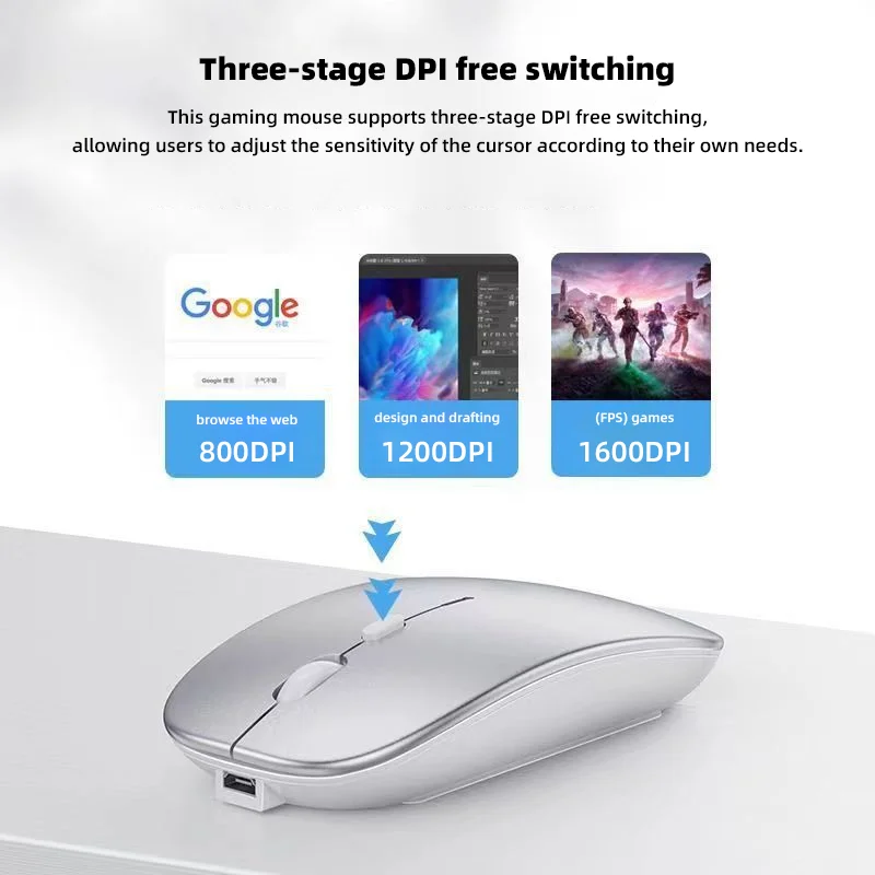 2.4G wireless bluetooth mouse pc gamer mouse accessories Rechargeable items ergonomic items ergonomic laptop PC accessories