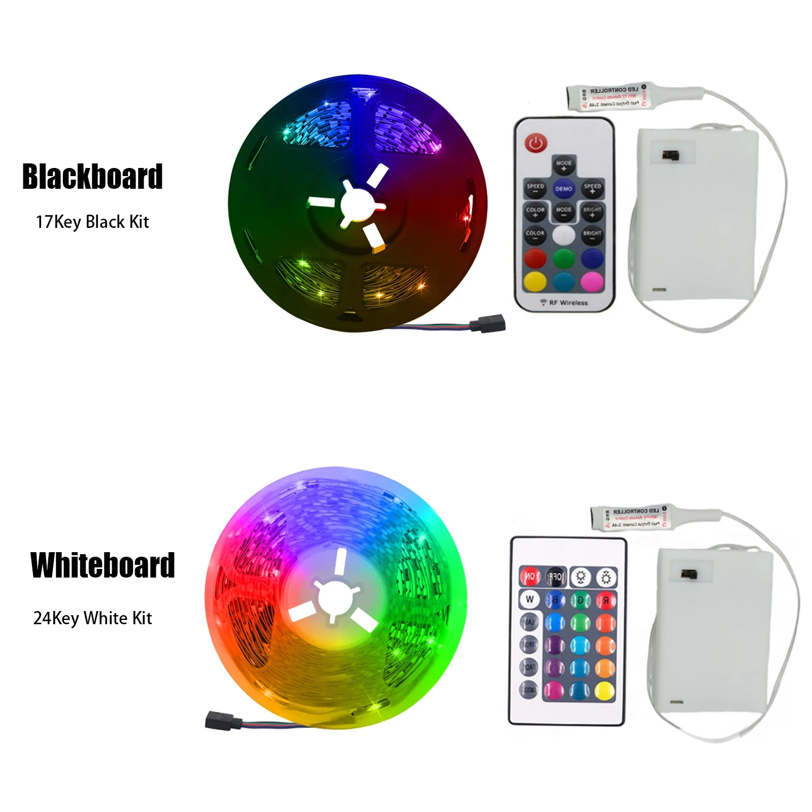 Battery-Powered RGB LED Strip Light with Remote Control - Indoor/Outdoor Strip Lighting