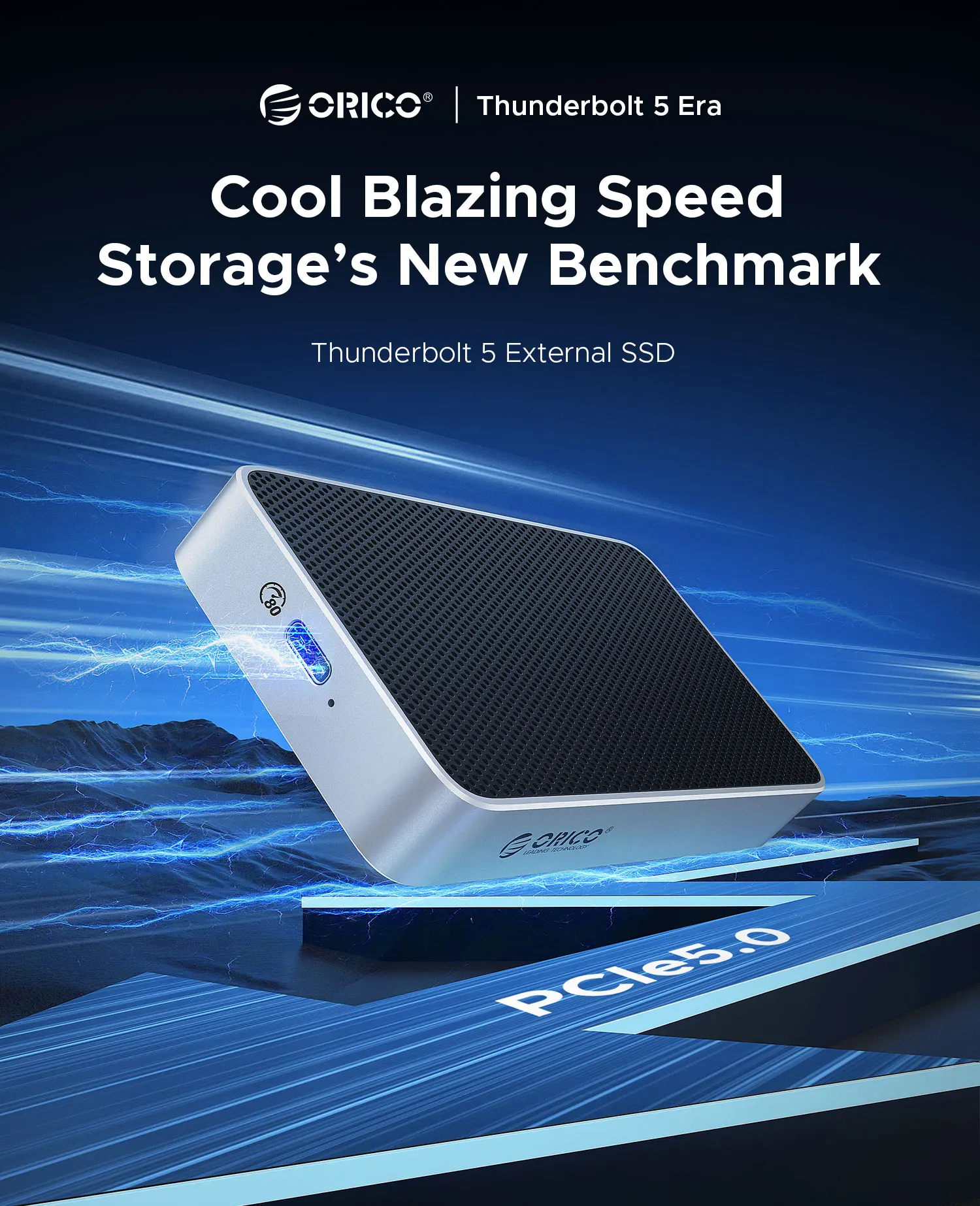 ORICO 80Gbps Thunderbolt 5 호환 SSD 인클로저 듀얼 칩, Thunderbolt 5/4/3/USB 4와 호환, 맥북용 최대 8TB