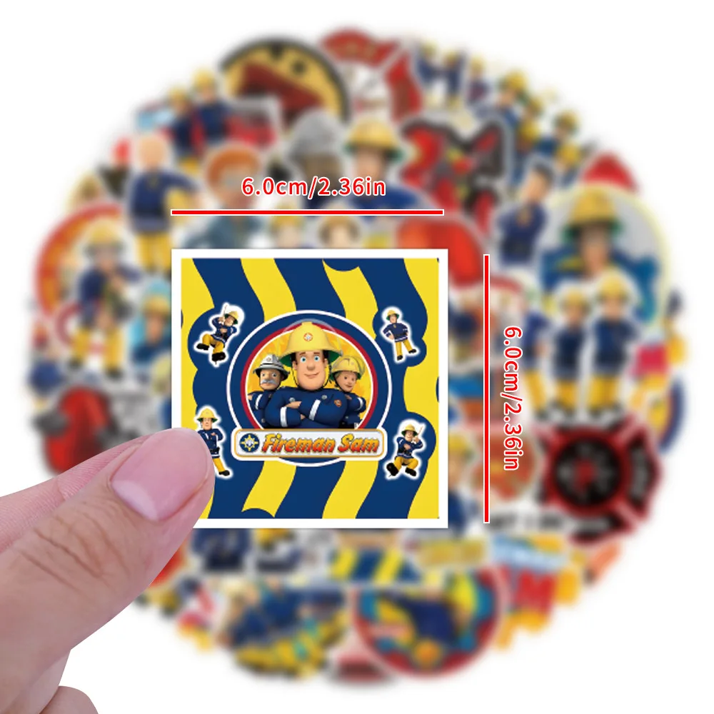 55PCS 소방관 샘 스티커 낙서 스티커 DIY 일기 전화 케이스 수제 스크랩북 미적 스티커