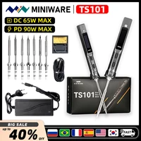 Original TS101 Electric Soldering Iron Adjustable Temperature Digital USB Mini Solder Station 90W TS100 TS 101 Upgrade With Tips 1