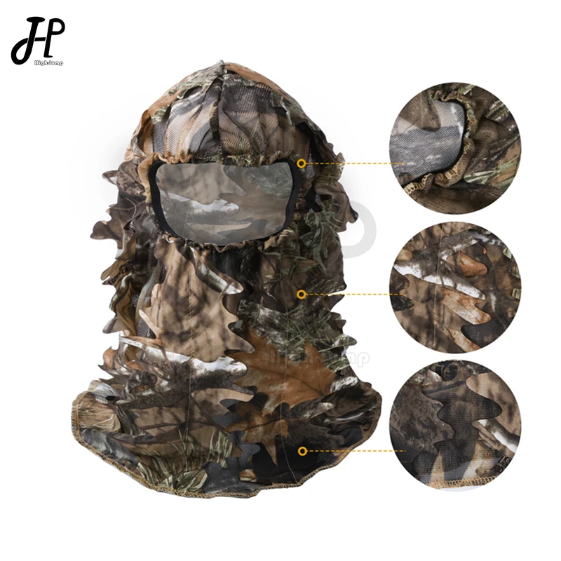 Tactical Hunting Ghillie suit Headwear Outdoor Airsoft Shooting Headgear Bionic Camouflage CS Game Breathable full Face Mask