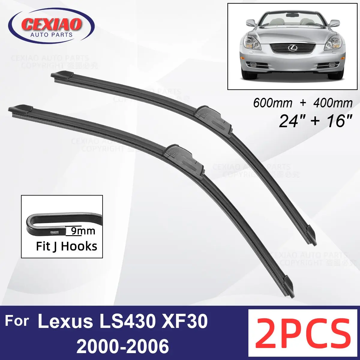 CarWiperForLexusLS430XF3020002006FrontWiperBladesSoftRubber