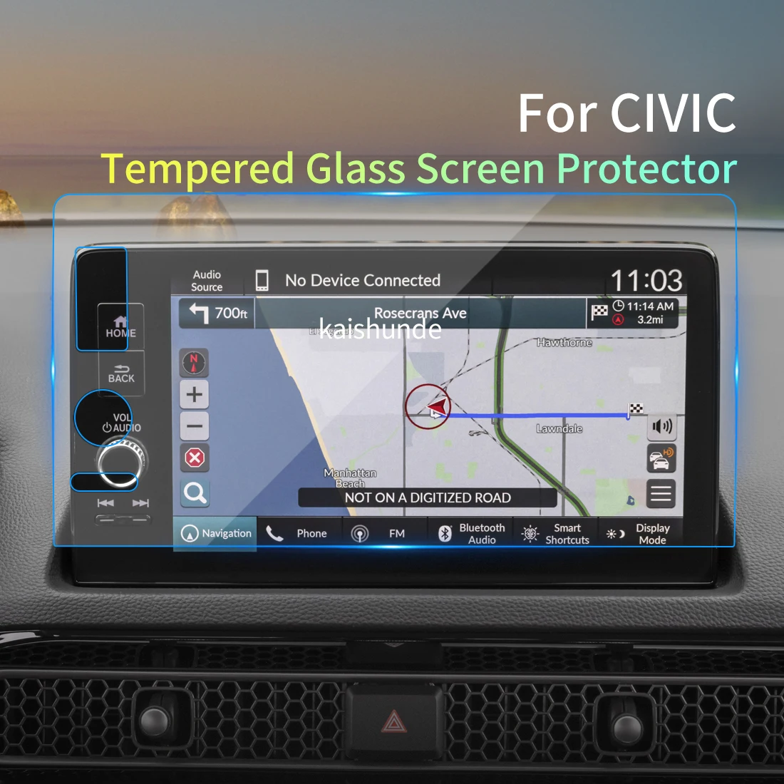 

For HONDA CIVIC 2024 Touch Screen Protector Tempered Glass Protective Film Carplay Video Car Auto Vehicle Exterior Accessories