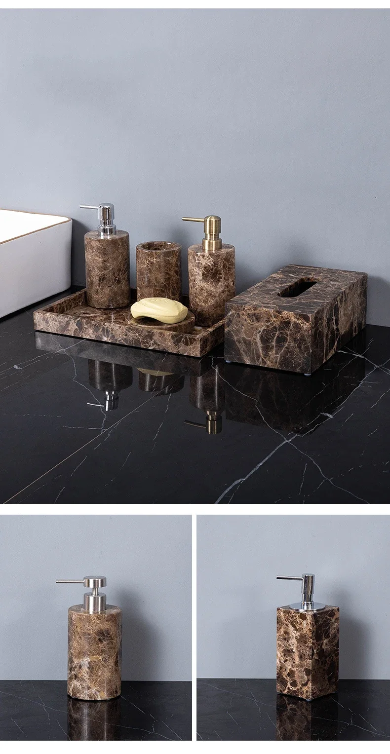Emperador Dark Marble Bath Set Image 8