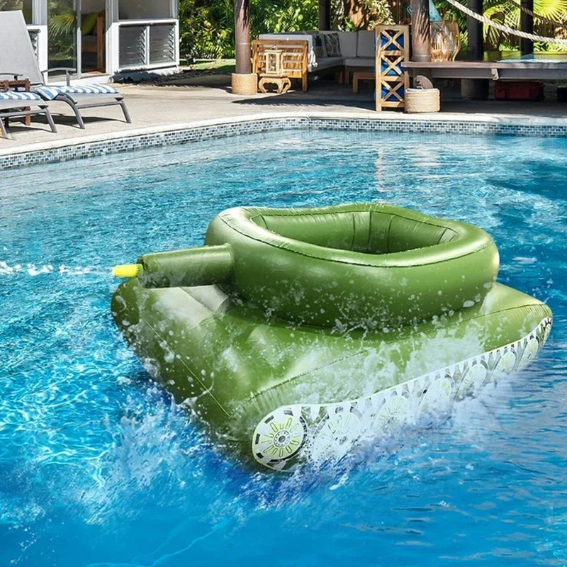 Army Tank Pool Float - Heavy Duty PVC Inflatable Mat for