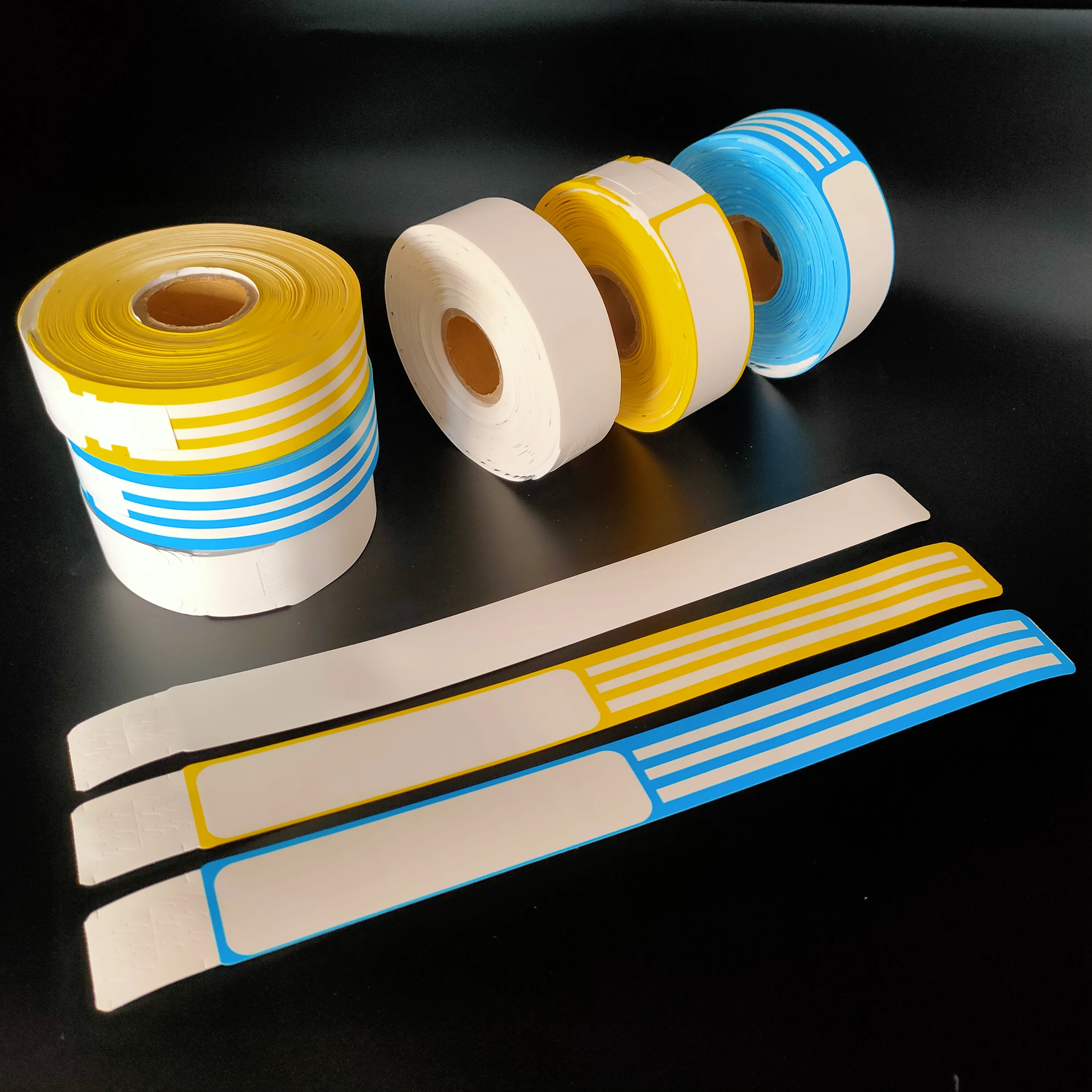 100pcs Printable Self Adhesive Barcode Wristbands , Thermal Disposable Wrist Bands , QR Code Bracelets