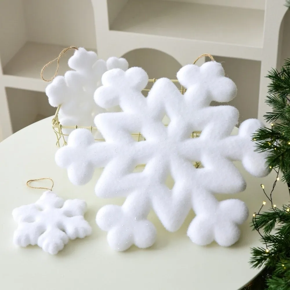 White Christmas Snowflake Pendant Flocking Realistic Artificial Christmas Snowflake Simulation Christmas Tree Decoration