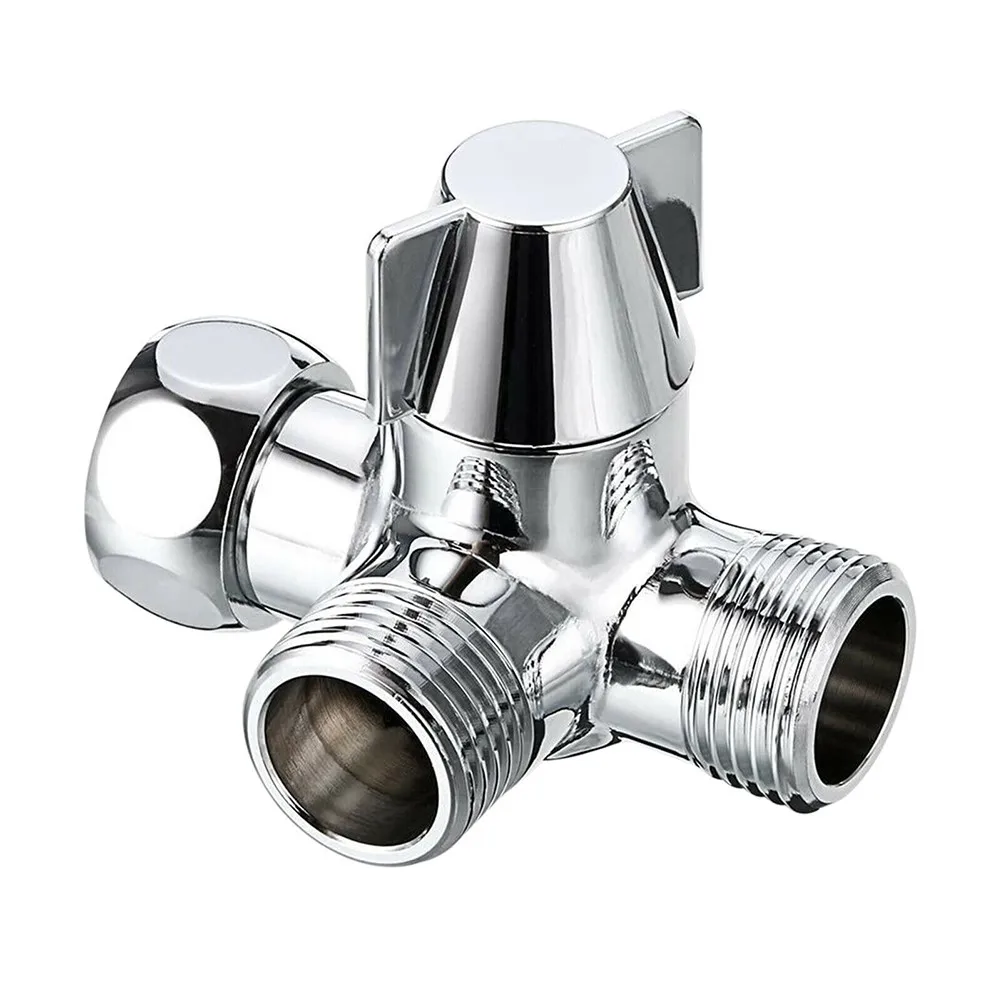 

3-Way 1/2\\\\\\\" Outlet Sink Faucet Diverter Valve T Adapter Water Separator Shower Hose Tap Splitter Bathroom Accessories