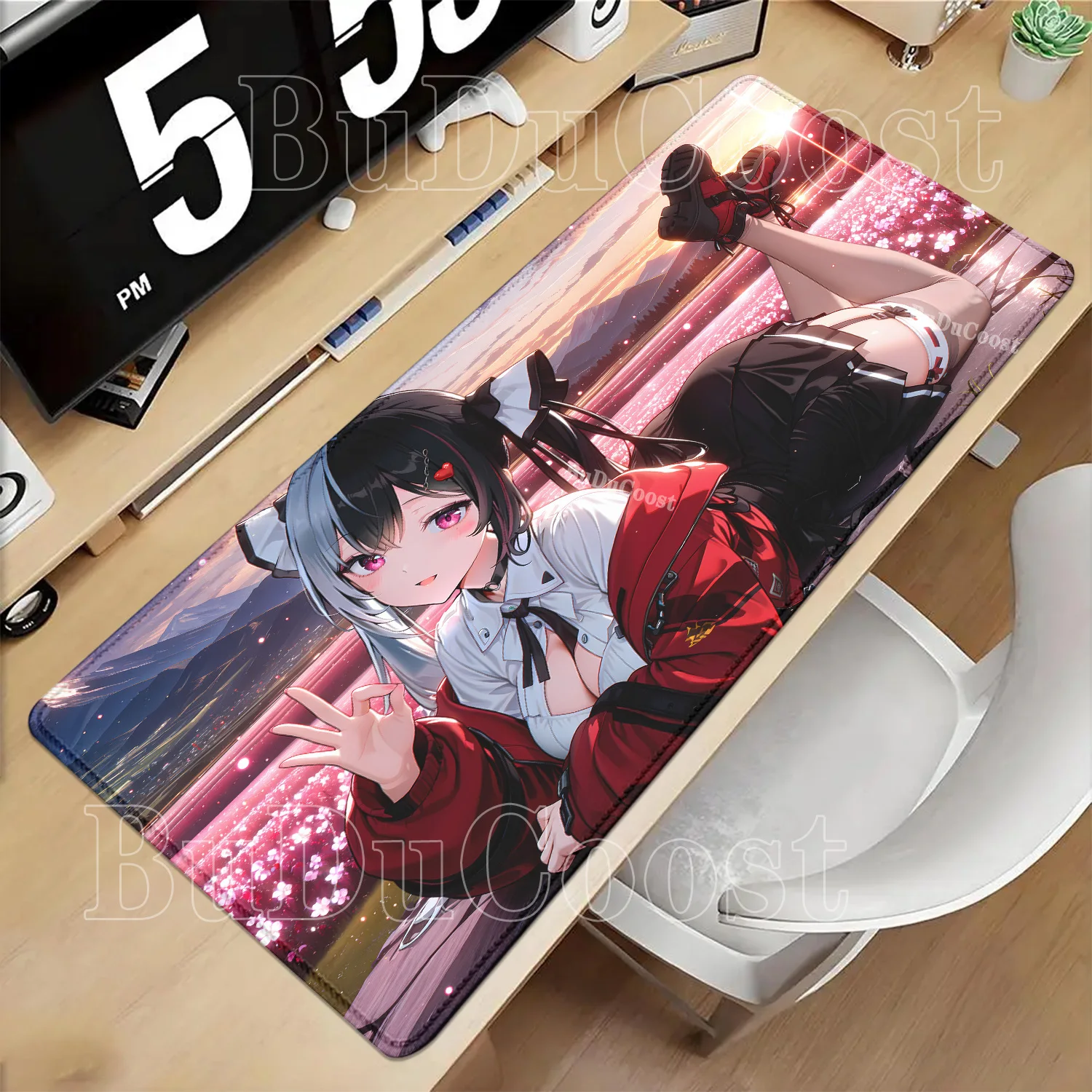 Alfombrilla de ratón Neverness to Everness Lacrimosa NTE, alfombrilla de ratón Kawaii con diseño de chica de Anime, alfombrilla de escritorio para juegos y oficina con borde de goma antideslizante