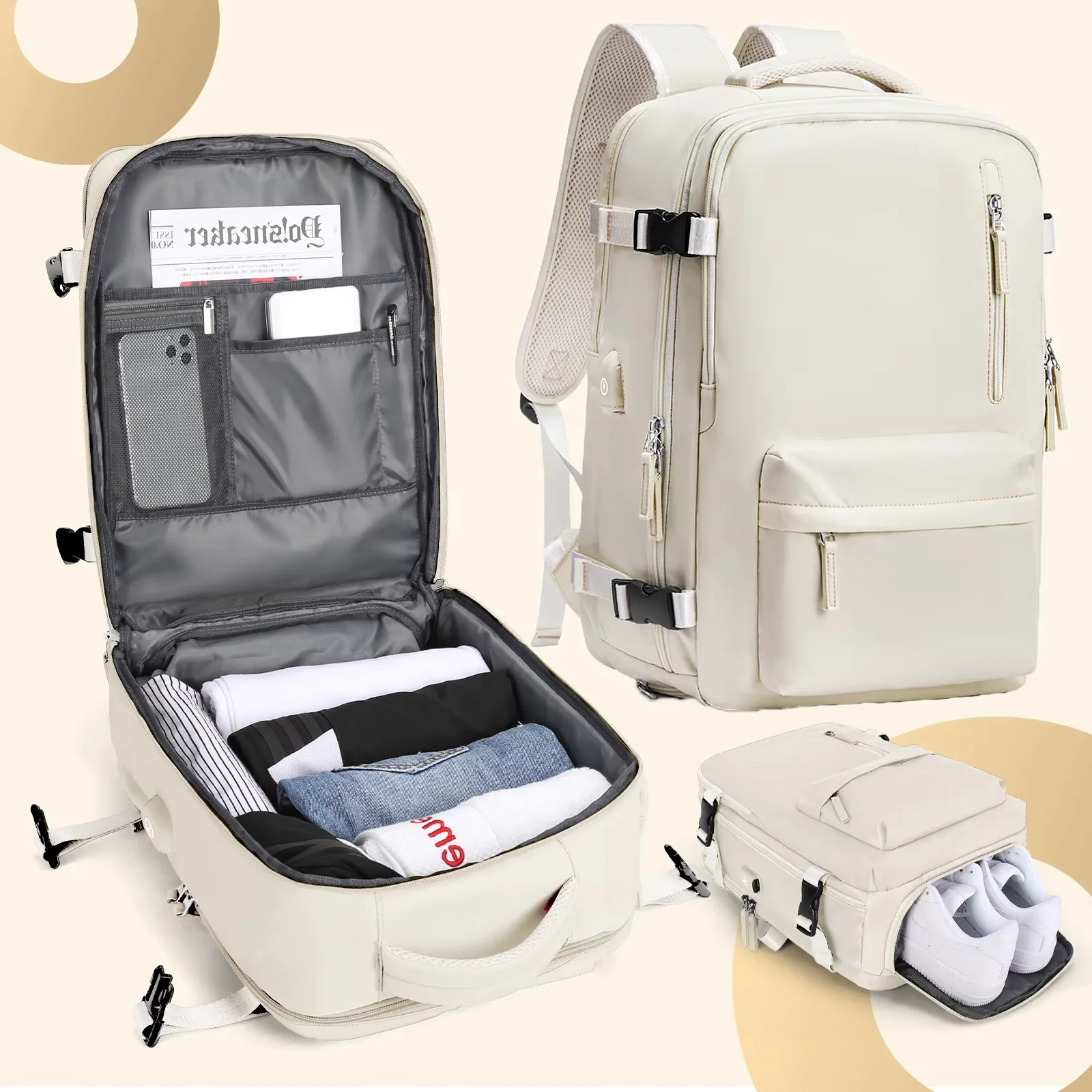 Cabin Backpack for Women & Men, Anti-Theft Waterproof Executive Laptop Backpack for Airplane Travel, College Large Travel bag 2