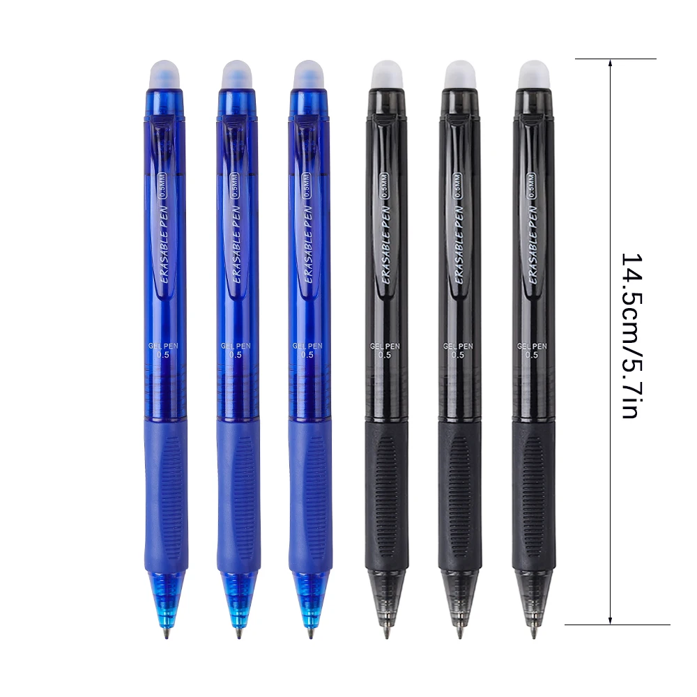 Blue and black 25/set 0.5mm erasable large capacity neutral pen set with built-in eraser, suitable for office stationery 5