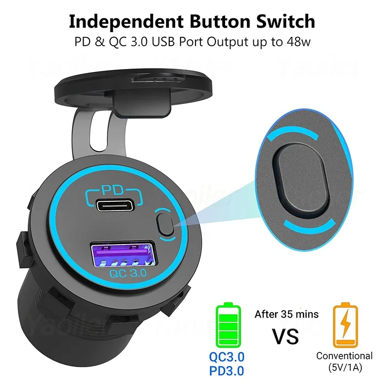Caricatore per auto 4 in 1 Caricatore doppio USB Voltmetro 4.2A Presa di corrente 12V Interruttore ON-OFF per veicoli per camper, camion, camper, barca – acquista a prezzi convenienti sul marketplace