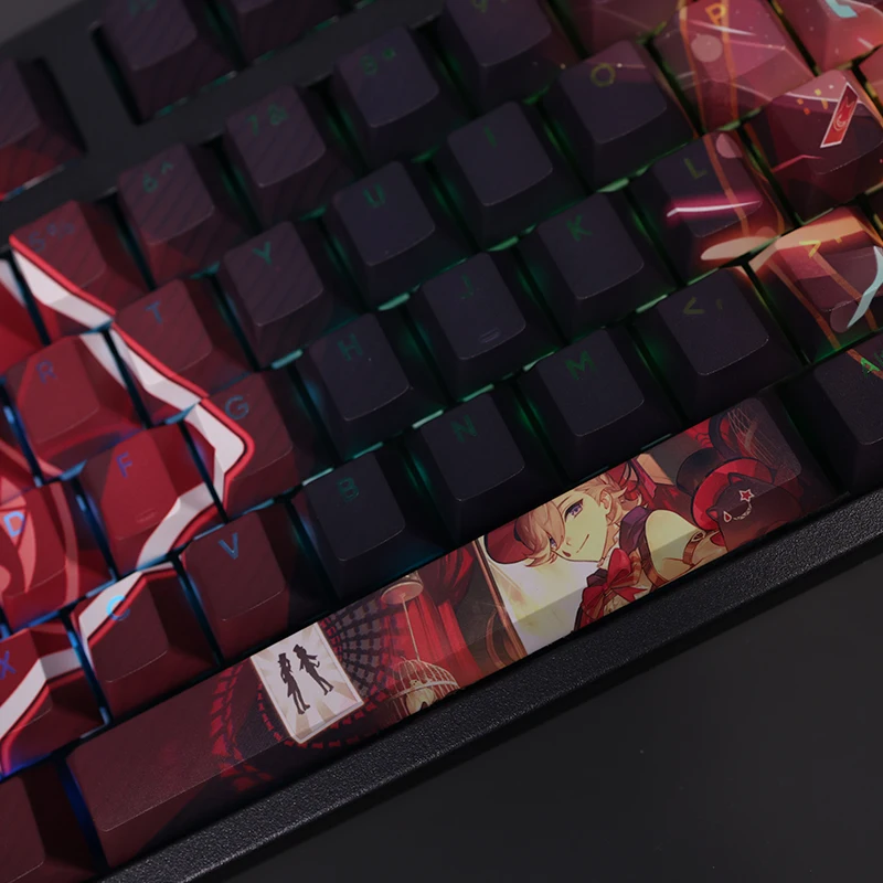 Lyney Genshin Impact Switch Cross Key Cover Presente Teclado Mecânico Pbt Dye Sublimação Light Transmitindo Cereja - Imagem 6