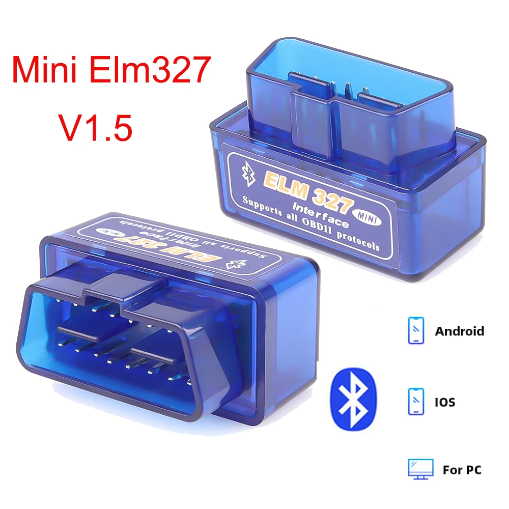 Legújabb Elm327 V1.5 Obd2 Szkenner Bluetooth Mini Elm 327 Auto Obdii Autó Diagnosztikai Eszköz Android Ios Pc Eobd Kódolvasóhoz